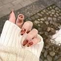 Gush Beauty Press On Nails | Artificial Nails Set |Brown Cat Eye