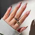 Gush Beauty Press On Nails, Shades Of Brown - Medium Almond | 24 Pack