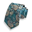 GUSLESON 3.15"(8cm) Fashion Striped PaisleyTies Mens Plaid Flower Necktie for Wedding