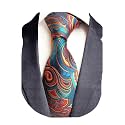 GUSLESON 3.15"(8cm) Fashion Striped PaisleyTies Mens Plaid Flower Necktie for Wedding