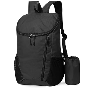 gustave 20l travel backpack lightweight foldable backpack fashion large capacity outdoor water resistant rucksack for travelling walking hiking camping biking black