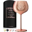 Gusto Nostro 60th Birthday Wine Glass - Happy 60th Birthday Gifts for Women/Men - Stainless Steel Wine Glass with Engraved Vintage Sixty Bday Quote, Luxury Box - Unique Gifts for 60 Year Old Woman,Man