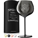Gusto Nostro 60th Birthday Wine Glass - Happy 60th Birthday Gifts for Women/Men - Stainless Steel Wine Glass with Engraved Vintage Sixty Bday Quote, Luxury Box - Unique Gifts for 60 Year Old Woman,Man