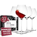 Gusto Nostro Crystal Wine Glasses Set of 4, 22 Oz Long Stem Modern Wine Glasses for White and Red Wine, Dishwasher Safe, Fancy, Elegant, Large and Tall Wine Glass for Wedding Christmas Anniversary