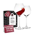 Gusto Nostro Crystal Wine Glasses Set of 2, 22 Oz Long Stem Modern Wine Glasses for White and Red Wine, Dishwasher Safe, Fancy, Elegant, Large and Tall Wine Glass for Wedding Christmas Anniversary