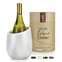 Gusto Nostro Marble Wine Chiller Bucket - 750ml Wine Bottle Cooler and Champagne Chiller for Party, Kitchen, Bar Cart Decor to Chill & Keep Bottles Cold with Unique Wine Lovers Gift Box (White)