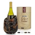 Gusto Nostro Marble Wine Chiller Bucket - 750ml Wine Bottle Cooler and Champagne Chiller for Party, Kitchen, Bar Cart Decor to Chill & Keep Bottles Cold with Unique Wine Lovers Gift Box, Black & Gold