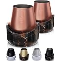 Gusto Nostro Marble Wine Chiller for Glass and Stainless Steel Tumbler Set of 2 - Wine Glass Chiller Holder for Freezer - Cool Set Chillers &amp; Stemless Wine Metal Tumblers for Home,Bar (RoseGold Black)