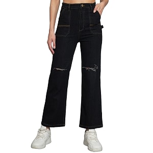 GUTI Womens High Rise Ankle Length Jeans