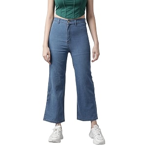 GUTI Womens High Rise Crop Length Jeans