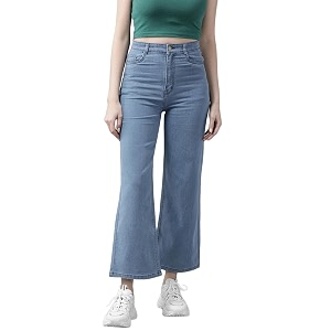 GUTI Womens High Rise Crop Length Jeans
