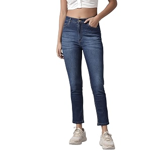 GUTI Womens High Rise Crop Length Jeans