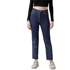 GUTI Womens High Rise Crop Length Jeans