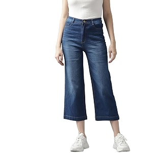 GUTI Womens High Rise Crop Length Jeans
