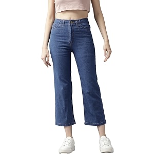 GUTI Womens High Rise Crop Length Jeans
