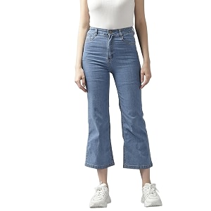GUTI Womens High Rise Crop Length Jeans