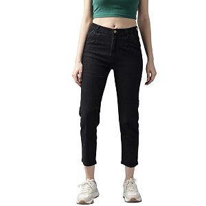 GUTI Womens High Rise Crop Length Jeans