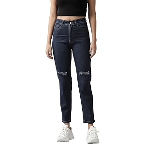 GUTI Womens High Rise Crop Length Jeans