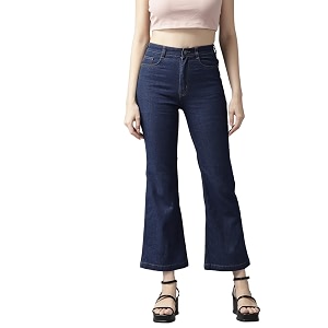 GUTI Womens High Rise Crop Length Jeans