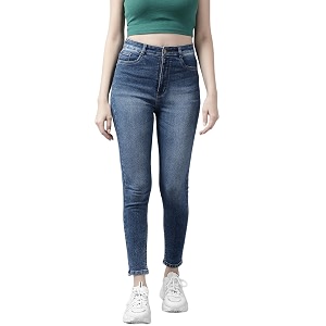 GUTI Womens High Rise Crop Length Jeans