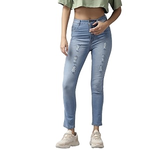 GUTI Womens High Rise Crop Length Jeans
