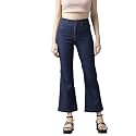 GUTI Womens High Rise Crop Length Jeans