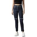 GUTI Womens High Rise Crop Length Jeans