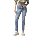 GUTI Womens High Rise Crop Length Jeans