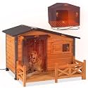 GUTINNEEN Extra Large Outdoor Heated Dog House XL Insulated Dog Kennel with Safe Heating Pad, Chew-Proof Metal Frame, 6-Sided Thermal Liner for Large Dog Breeds, 44.6" L × 41.1" D × 32.9" H