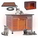 GUTINNEEN Heated Cat House Outdoor Insulated Cat House for Outside Weatherproof Feral Cat Shelter with Heated Pad, Insulated Thermal Liner, Chewproof Cable for Cats (Winter-Ready)
