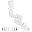 Gutterlix 1 Pack Flexible Gutter Downspout Extensions Extendable from 21" to 67", Downspout Extender Comes with Adapters, Thickened Down spout Drain Extension for Rainwater Drainage(White)