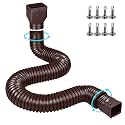 Gutterlix 16.5ft Gutter Downspout Extensions, Downspout Extender Extendable from 3.4ft to 16.5ft, Thickened Down spout Drain Extension for Rainwater Drainage(Brown)