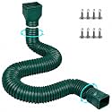 Gutterlix 16.5ft Gutter Downspout Extensions, Downspout Extender Extendable from 3.4ft to 16.5ft, Thickened Down spout Drain Extension for Rainwater Drainage(Green)