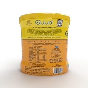 guud 100 natural sugar substitute 1 kg - equal to 2 kg of regular sugar   use for same sweetness  50 less calories than regular sugar  low glycemic index