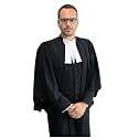 Gwalior Law Firm Legal Professionals Advocate Front Open Long Maxi Black Rayon Robe Gown Women & Men Advocate Gown(GLF-01)