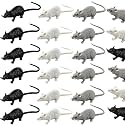 GXXMEI 36PCS 3inch Plastic Fake Rat Plastic Mouse Toys Decorations Realistic Pranks Rats Simulated Small Mouse Mice Toys for April Fools Day Halloween Prank Party Supplies