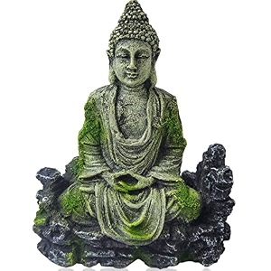 gxxmei aquarium buddha statue decorations ancient buddha statue decor underwater landscape hideaway fish tank scenery for betta small lizards turtles reptiles amphibians