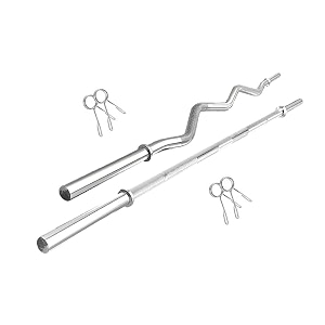 gym allow steel barbell rod 5ft straight amp 3ft curl bar  combo 5ft  3ft 25mm gym weight plates barbell for home workout  weight lifting biceps rod for exercise at home