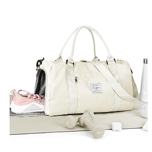 gym bag for women with compartment A12-Cream