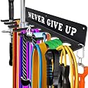 Gym Home Rack 8 Hook Heavy-Duty Wall-mounted Organizer Multi-Purpose Workout Gear Wall Hanger Storage for Resistance Bands Jump Ropes Lifting Belt Fitness Bands Barbells Carabiners Included