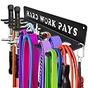 Gym Home Rack 8 Hook Heavy-Duty Wall-mounted Organizer Multi-Purpose Workout Gear Wall Hanger Storage for Resistance Bands Jump Ropes Lifting Belt Fitness Bands Barbells Carabiners Included