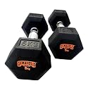 Gymaholic Dumbbell Hexa Rubber Dumbbell with Metal