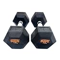 Gymaholic Hexa Rubber Dumbbell with Metal Handles