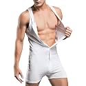 GYMAPE Mens Short Sleeve Jumpsuit Pajamas Onesie Henley