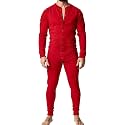 GYMAPE Mens Short Sleeve Jumpsuit Pajamas Onesie Henley