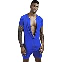 GYMAPE Mens Short Sleeve Jumpsuit Pajamas Onesie Henley