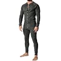 GYMAPE Mens Short Sleeve Jumpsuit Pajamas Onesie Henley