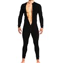 GYMAPE Mens Short Sleeve Jumpsuit Pajamas Onesie Henley