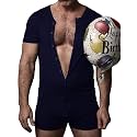 GYMAPE Mens Short Sleeve Jumpsuit Pajamas Onesie Henley