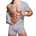 GYMAPE Mens Short Sleeve Jumpsuit Pajamas Onesie Henley